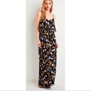 Black Floral Spaghetti Strap Maxi Dress